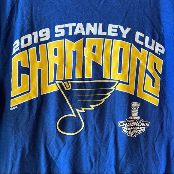 STL Blues Stanley cup 2019 shirt St.Louis Tshirt Binnington number 50 - Picture 2 of 4